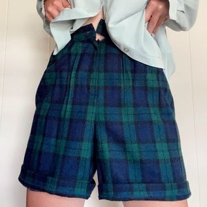 Vintage Wool Plaid Shorts
